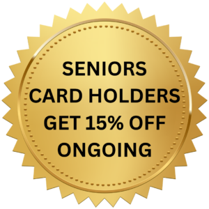 SENIORS CARD HOLDERS GET 15% OFF ONGOING